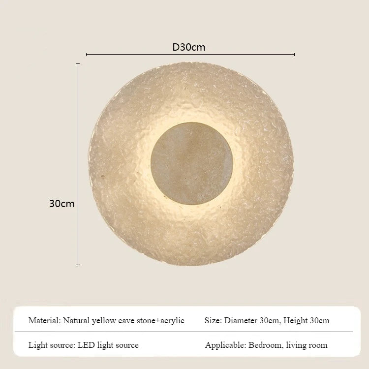 מנורת קיר מאבן טבעית ואקריליק