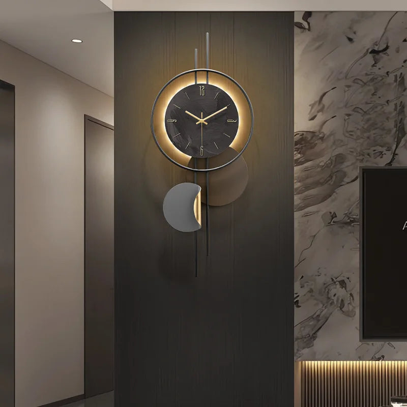 שעון קיר מתכת דגם Royal Gold-Circle