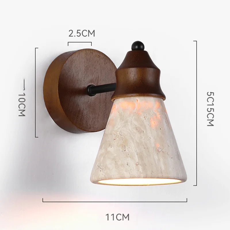 מנורת קיר אבן טרוורטין