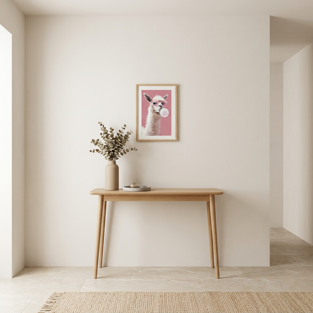 ציור קנבס בעיצוב לאמה - lifestyle