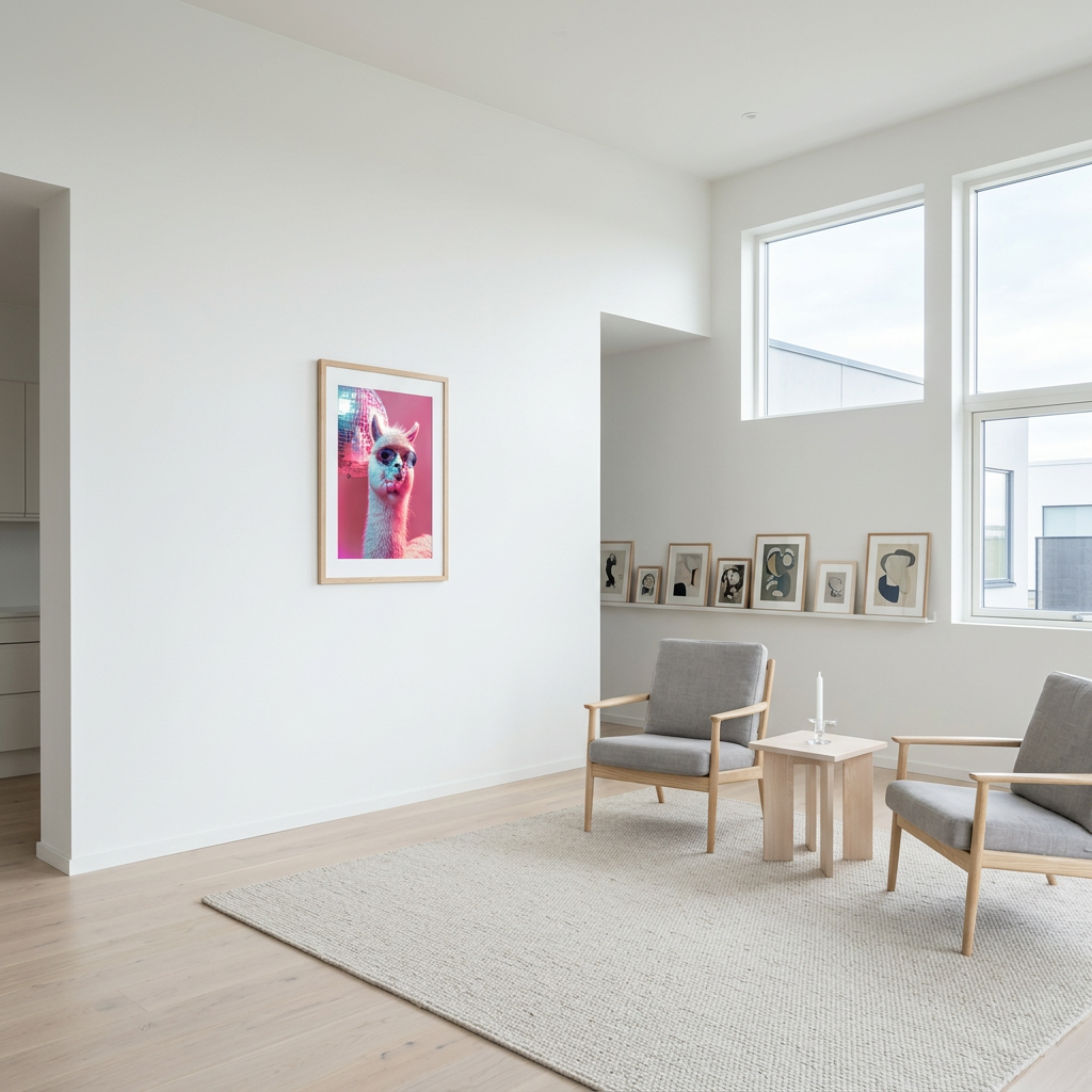 ציור קנבס בעיצוב לאמה - lifestyle