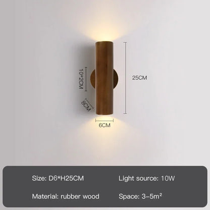 מנורת קיר מודרנית בעיצוב עץ וברזל