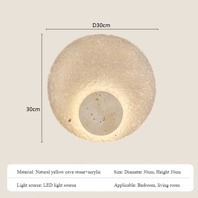 מנורת קיר מאבן טבעית ואקריליק