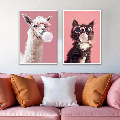 ציור קנבס בעיצוב לאמה