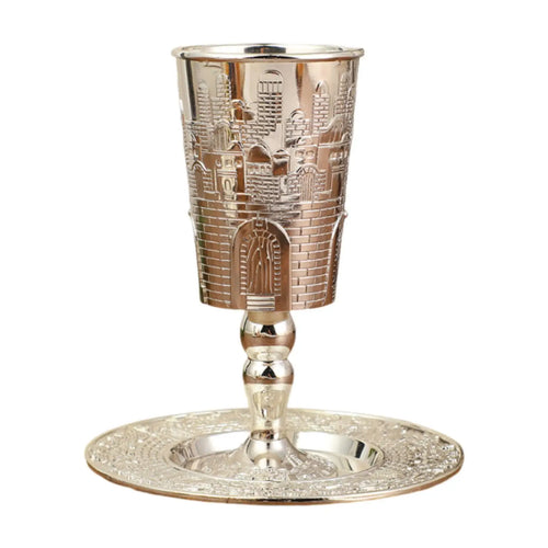סט גביע קידוש ותחתית – דגם European Elijah