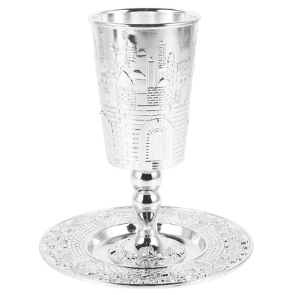 סט גביע קידוש ותחתית – דגם Jerusalem Heritage