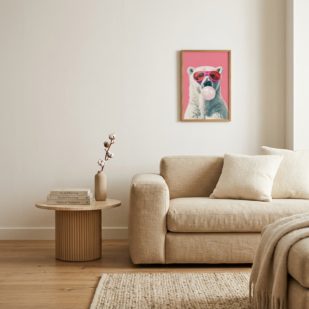 ציור קנבס בעיצוב דב - lifestyle