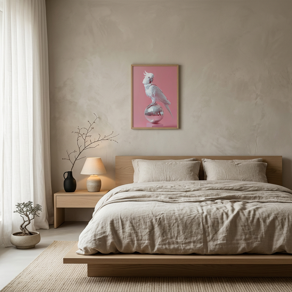 ציור קנבס בעיצוב תוכי - lifestyle