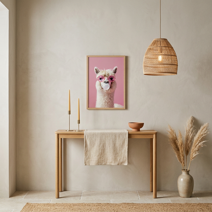 ציור קנבס בעיצוב לאמה - lifestyle