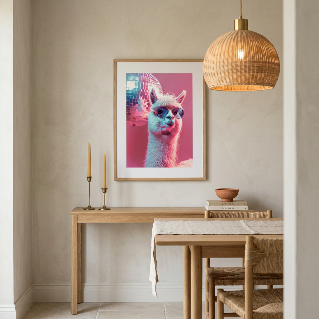 ציור קנבס בעיצוב לאמה - lifestyle