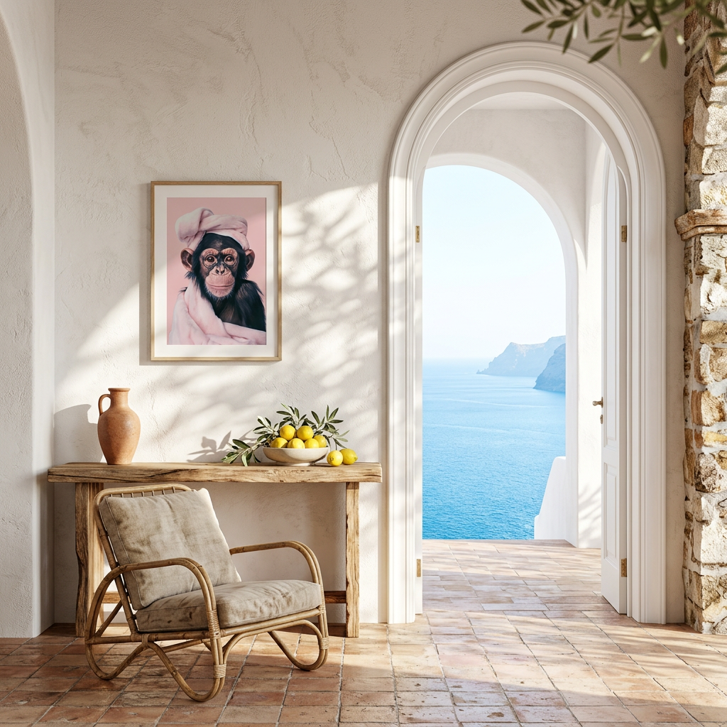 ציור קנבס בעיצוב קוף - lifestyle