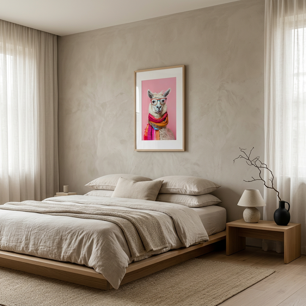 ציור קנבס בעיצוב לאמה - lifestyle