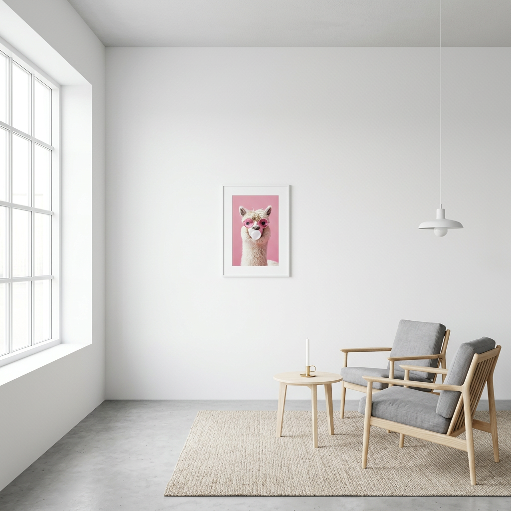 ציור קנבס בעיצוב לאמה - lifestyle