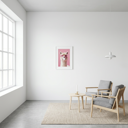 ציור קנבס בעיצוב לאמה - lifestyle