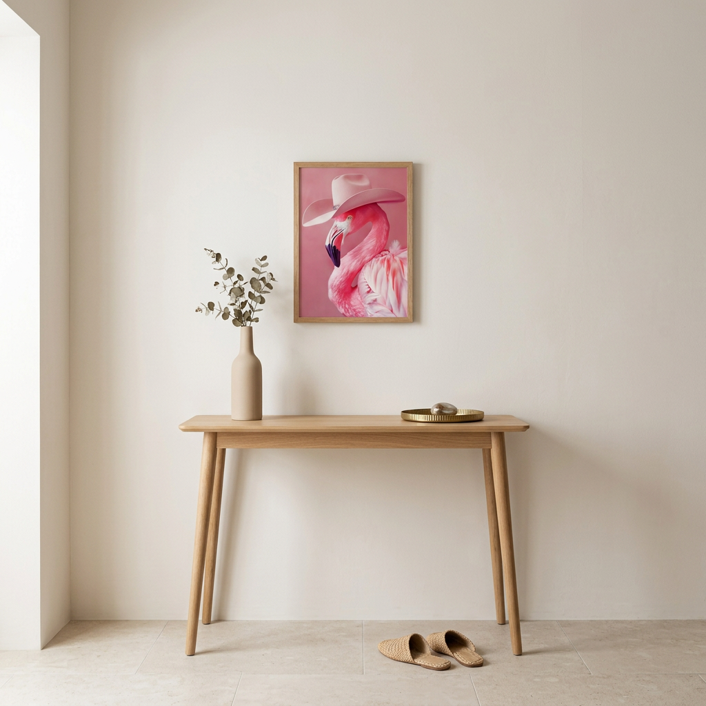 ציור קנבס בעיצוב פלמינגו - lifestyle