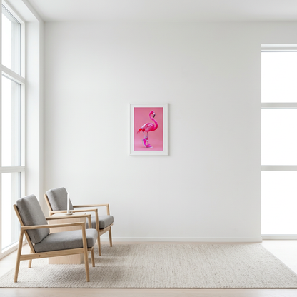 ציור קנבס בעיצוב פלמינגו - lifestyle