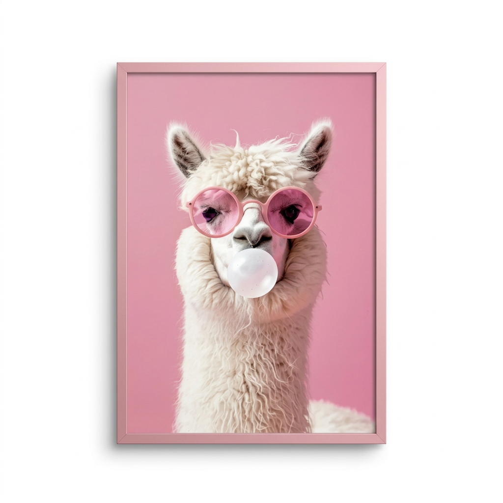 ציור קנבס בעיצוב לאמה - studio