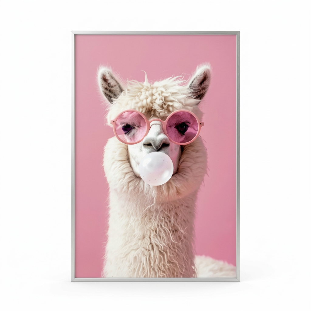 ציור קנבס בעיצוב לאמה - studio