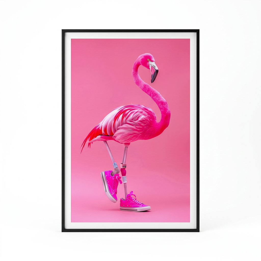 ציור קנבס בעיצוב פלמינגו - studio