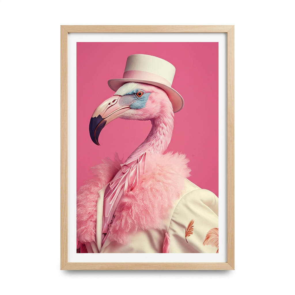 ציור קנבס בעיצוב פלמינגו - studio